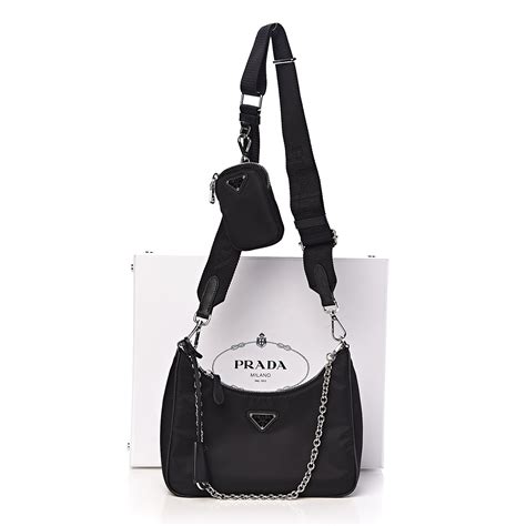 prada black bag nylon|Prada nylon shoulder bag 2005.